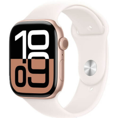 Apple Watch Series 10 GPS 42mm Rose Gold Aluminum Case + Blush Sport Band M/L MWWJ3, MWWJ3