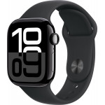 Apple Watch Series 10 GPS 46mm Jet Black Aluminum Case + Black Sport Band S/M (MWWP3)