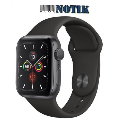 Apple Watch Series 5 GPS + LTE MWWQ2 40mm Space Gray Aluminum Case with Black Sport Band, MWWQ2