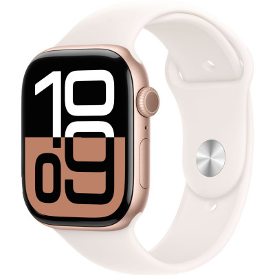 Apple Watch Series 10 GPS 46mm Rose Gold Aluminum Case + Blush Sport Band M/L MWWU3, MWWU3