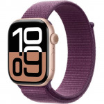 Apple Watch Series 10 GPS 46mm Rose Gold Aluminium Case Plum  Sport Loop (MWWV3)