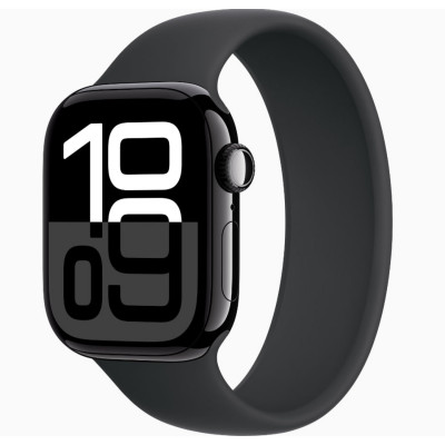 Apple Watch Series 10 GPS 42mm Jet Black Aluminum Case + w.Volt Splash Nike Sport Band M/L MWWX3, MWWX3