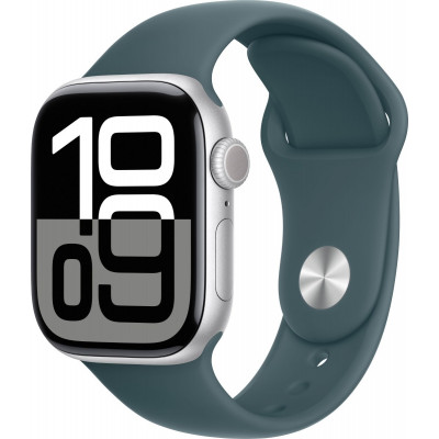 Apple Watch Series 10 GPS + Cellular 42mm Silver Alu. Case w. Denim Sport Band - S/M MWX33, MWX33