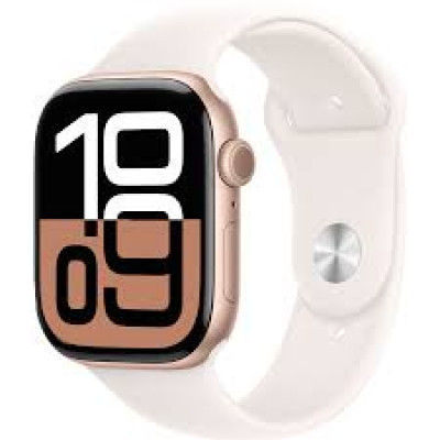 Apple Watch Series 10 GPS + Cellular 42mm Rose Gold Aluminum Case with Light Blush Sport Band S/M MWX93, MWX93