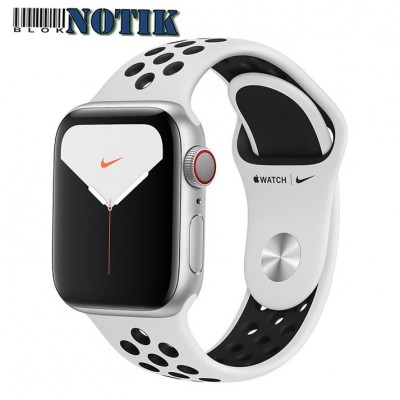 Apple Watch Series 5 NIKE GPS-4G 40mm SILVER ALUMINUM CASE WITH PURE PLATINUM BLACK NIKE SPORT BAND MX372, MX372