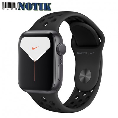 Apple Watch 40mm Series 5 GPS Silver Aluminum + Black Nike Sport Band MX3R2, MX3R2