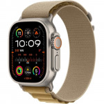 Apple Watch Ultra 2 2024 GPS + Cellular 49mm Natural Titanium Case with Tan Alpine Loop - Small (MX4E3)