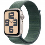 Apple Watch SE 2 GPS 44mm Starlight Aluminium Case with Lake Green Sport Loop (MXEW3)