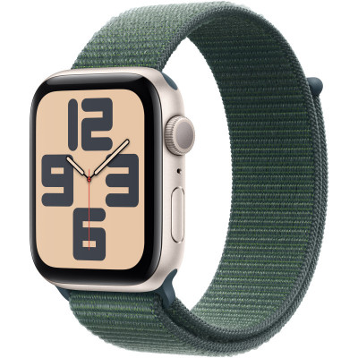 Apple Watch SE 2 GPS 44mm Starlight Aluminium Case with Lake Green Sport Loop MXEW3, MXEW3