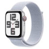 Apple Watch SE 2 2024 GPS + Cellular 44mm Silver Aluminum Case with Blue Cloud Sport Loop (MXG63-MXGR3)
