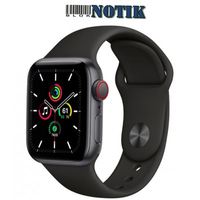 Apple Watch SE GPS + Cellular 40mm Space Gray Aluminum Case with Black Sport B. MYED2, MYED2