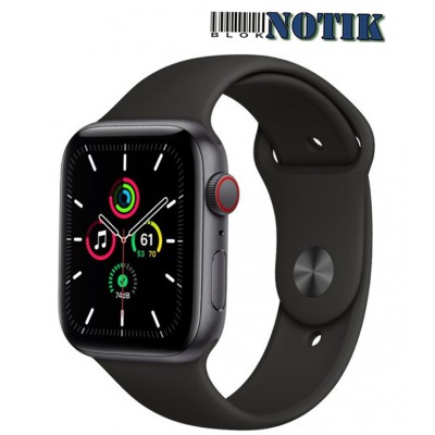 Apple Watch Series SE 44mm LTE Space Gray Aluminum Case with Black Sport Band MYER2, MYER2