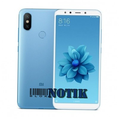 Смартфон Xiaomi Mi A2 4/32GB GLOBAL Blue, Mi-A2-4/32-Blue