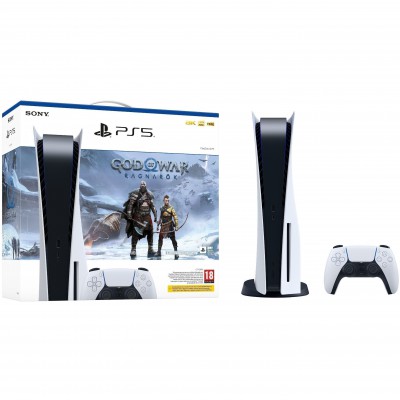 Игровая приставка Sony PlayStation 5 + God of War Ragnarok, PlSt5-blu-ray-825-White