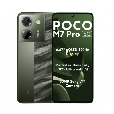 Смартфон Xiaomi Poco M7 Pro 5G 12/256Gb NFC Green EU no charger, PocoM7-Pro-12/256-Gree-EU