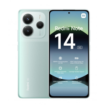 Смартфон Xiaomi Redmi Note 14 5G 6/128GB NFC Green EU, RNote14-5G-6/128-NFC-Gr-EU