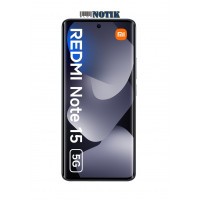 Смартфон Xiaomi Redmi Note 15 5G 8/256GB NFC Black UA, RNote15-5G-8/256-Black-UA