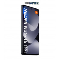 Смартфон Xiaomi Redmi Note 15 5G 8/256GB NFC Black UA, RNote15-5G-8/256-Black-UA