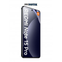 Смартфон Xiaomi Redmi Note 15 Pro 4G 8/256GB NFC Black UA, RNote15Pro-4G-8/256-Black-UA