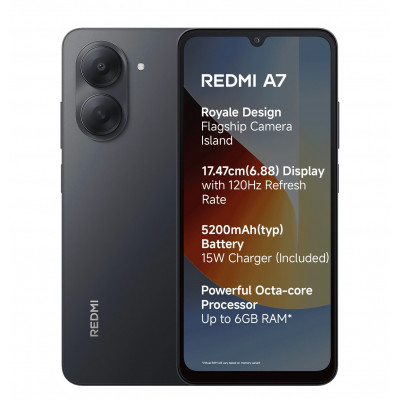 Смартфон Xiaomi Redmi A7 4G 3/64GB Black 2SIM EU, Re-A7-4G-3/64-Blac-EU