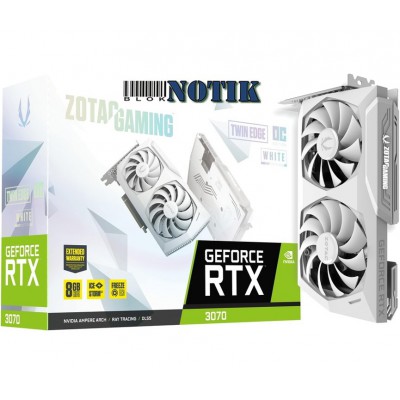 Видеокарта Zotac GeForce GeForce RTX 3070 Twin Edge OC White Edition ZT-A30700J-10P, ZT-A30700J-10P
