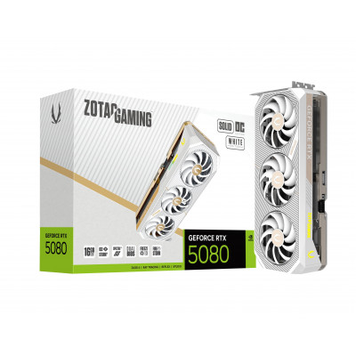 Видеокарта Zotac GAMING GeForce RTX 5080 SOLID OC White Edition ZT-B50800Q-10P, ZT-B50800Q-10P