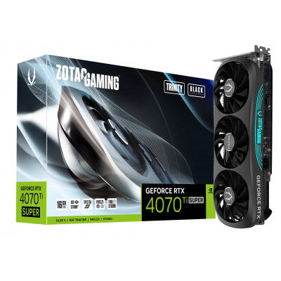 Видеокарта Zotac GAMING GeForce RTX 4070 Ti SUPER Trinity Black Edition 16GB ZT-D40730D-10P, ZT-D40730D-10P