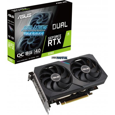 Видеокарта ASUS GeForce RTX3060 8Gb DUAL OC DUAL-RTX3060-O8G, dualrtx3060o8g