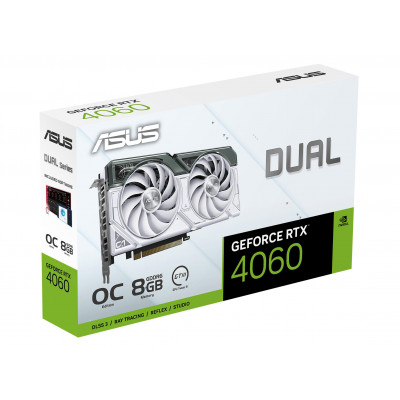 Видеокарта ASUS GeForce RTX4060 8Gb DUAL OC WHE DUAL-RTX4060-O8G-WHE, dualrtx4060o8gwhite