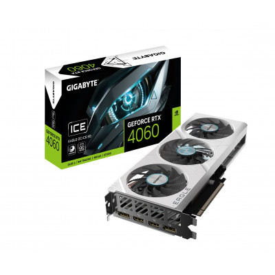 Видеокарта GIGABYTE GeForce RTX4060 8Gb EAGLE OC ICE GV-N4060EAGLEOC ICE-8GD, gvn4060eagleocice8gd