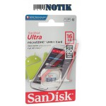 Карта памяти SanDisk 16GB Miсro-SDHC Class 10 UHS-I Ultra (SDSQUNS-016G-GN3MN)
